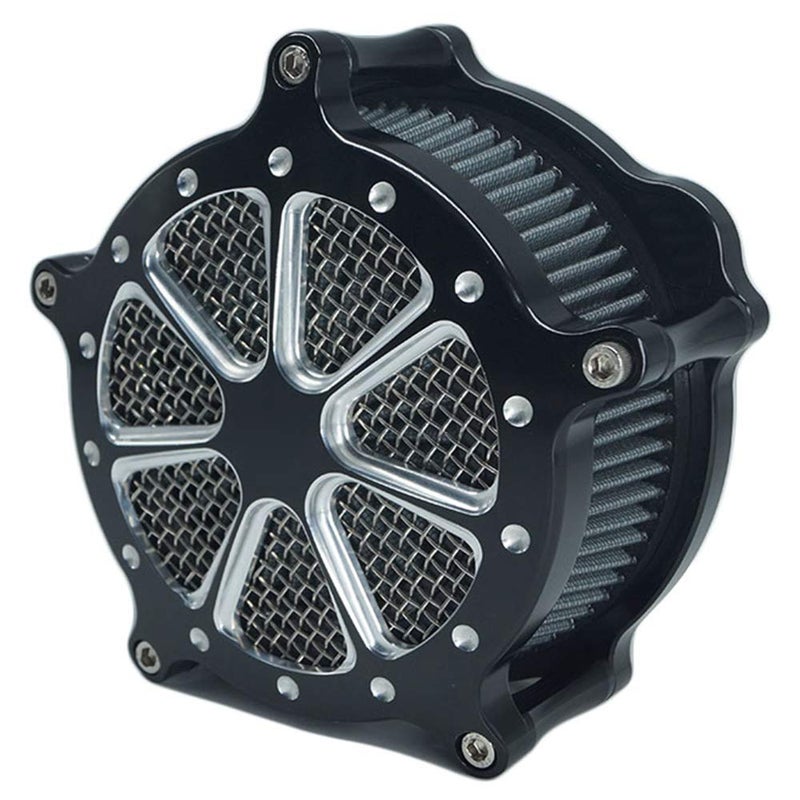 AGECO Air Filter Intake Cnc Cut Air Cleaner Venturi Motorcycle Chrome Kit for Harley Dyna 2000-2017 Softail 2000-2015 Touring 2000-2007 Fitment - B (Blue) - Image 4